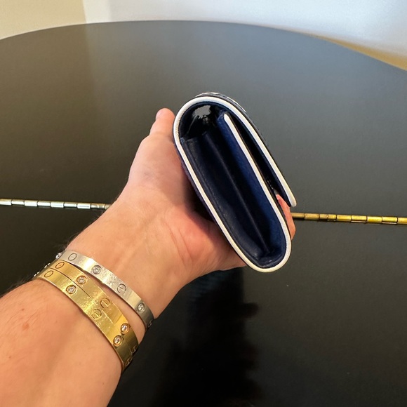 NWT Authentic Luxe Minimalist Tory Burch Duet Woven Envelope Continental/Clutch - Picture 12 of 17